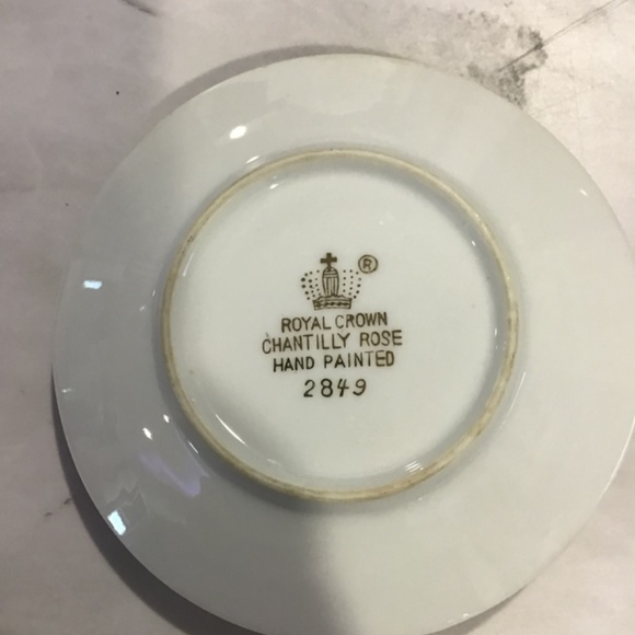 Royal Crown Chantilly Rose Hand Painted Candlestick Holder Floral/Gold Trim 2849 - Picture 3 of 4